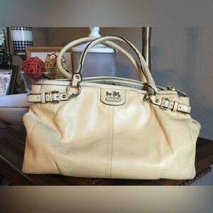 Coach Madison Kara Canary Yellow Leather Shoulder Bag